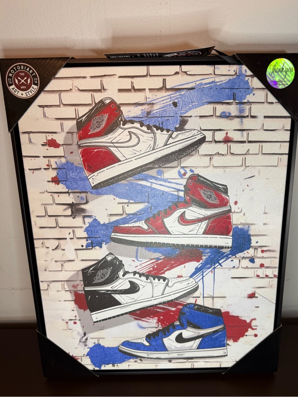Notoriart Sneaker High Top Graffiti Framed Wall Art 16x20